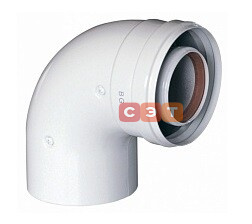 Коаксиальный отвод 90°, диам. 80/125 мм